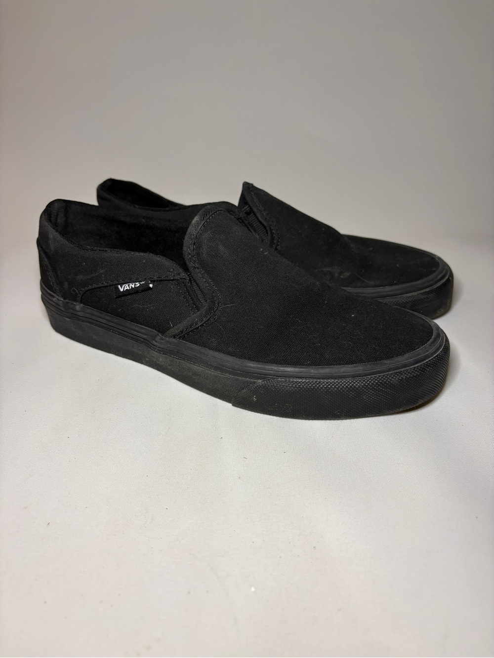 Vans Asher Slip‎ On 508731 Triple Black Shoes Women's Size 6  - Great Condition!